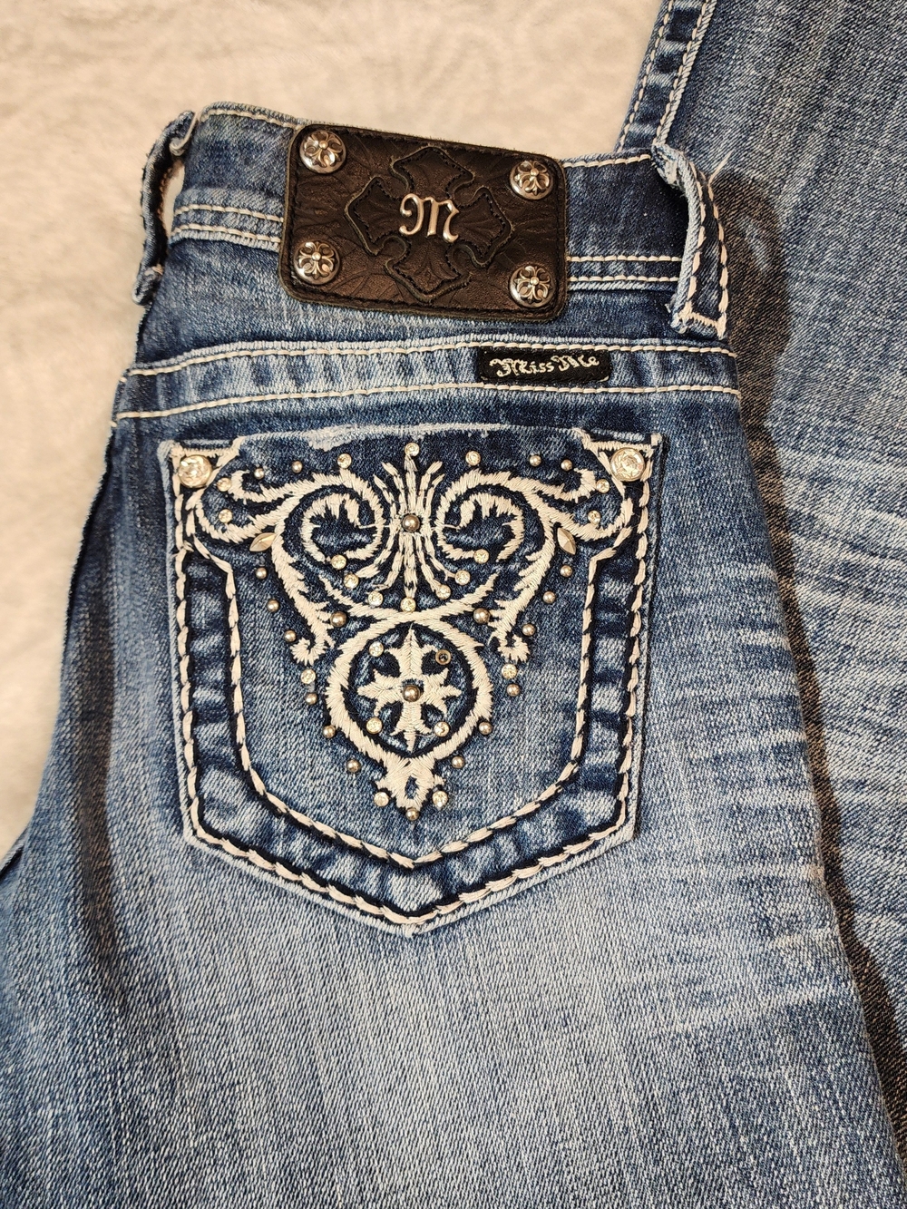Miss Me Jeans Paris Design    Size 27 Bootcut Embroidery Rhinestone Y2K Western